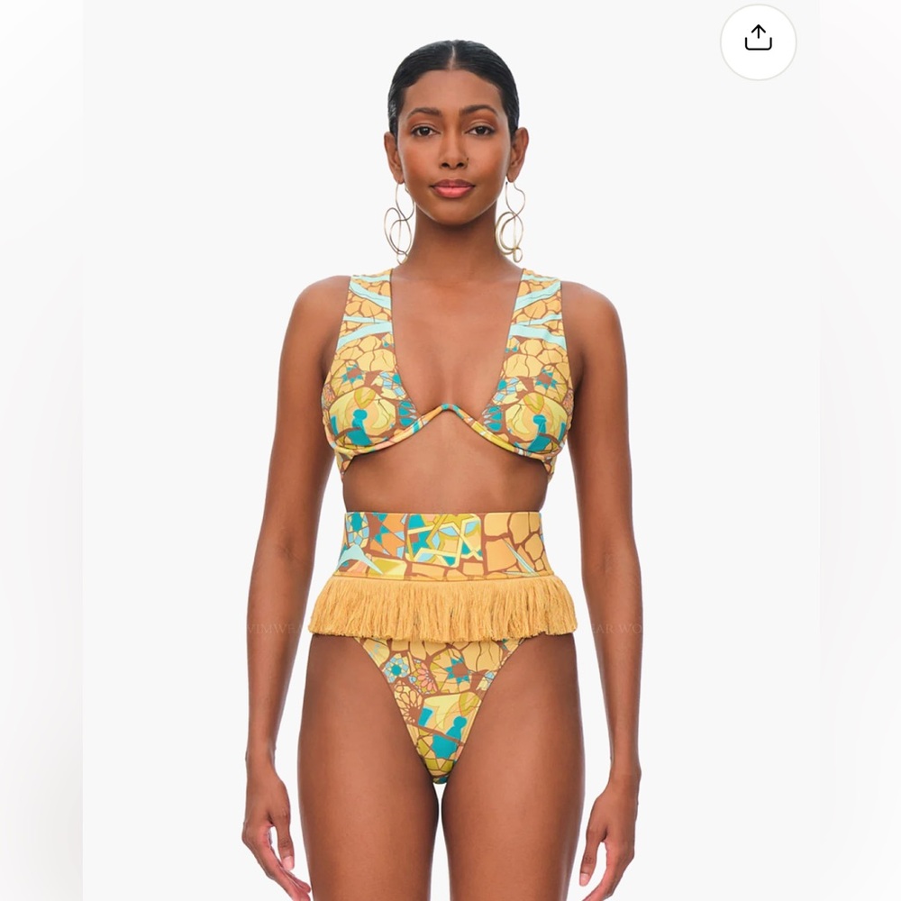 Andrea Iyamah Lasa Bikini top mosaic print small NWT
